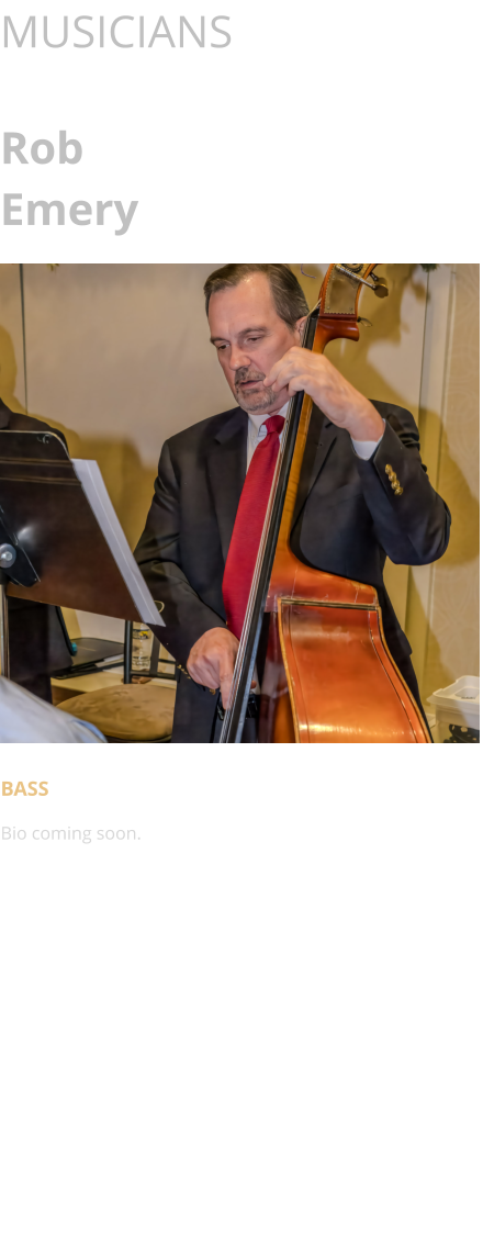 MUSICIANS  Rob Emery      BASS Bio coming soon.