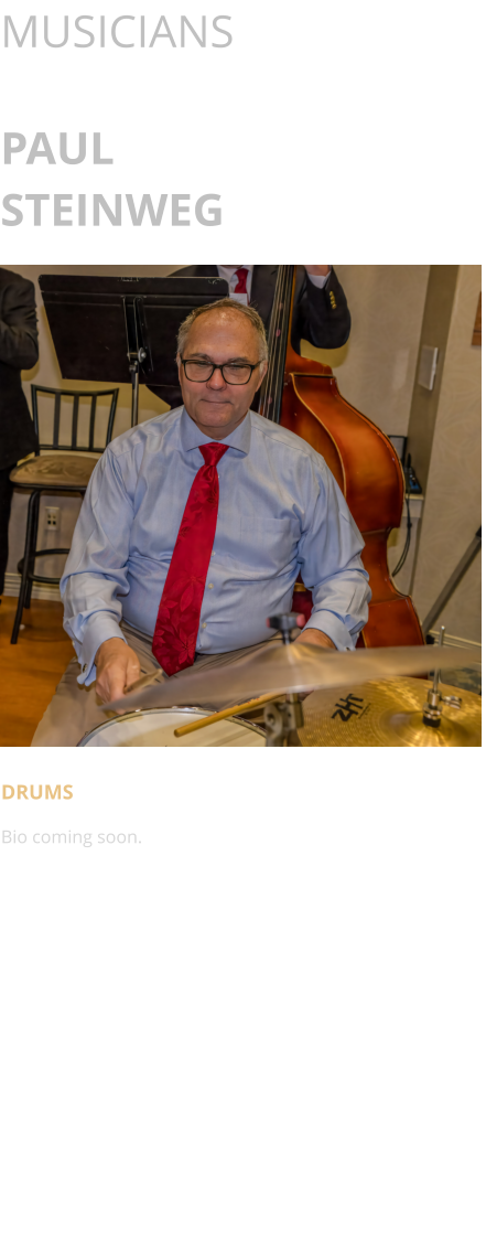 MUSICIANS  PAUL STEINWEG      DRUMS Bio coming soon.